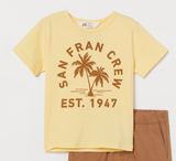 Boys Beige Graphic T-Shirts